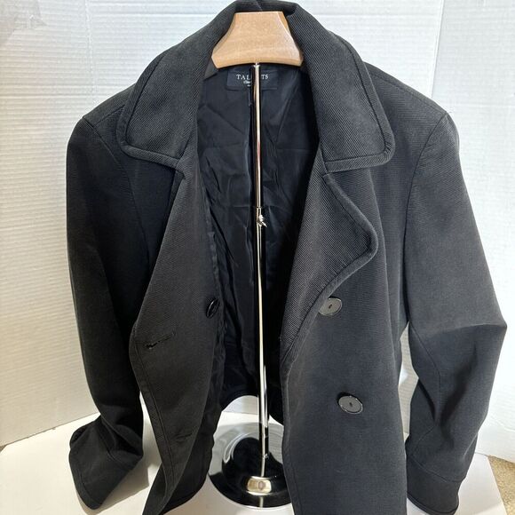 Talbots Women’s Sz 14P Black Blazer Business‎ Causal Cotton/Silk Cropped - Picture 7 of 11